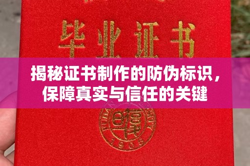 梨树揭秘证书制作的防伪标识，保障真实与信任的关键